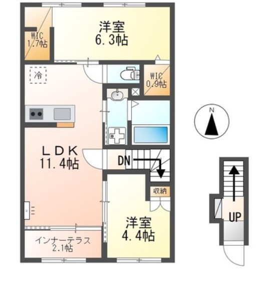 姫路市北今宿のアパートの間取り