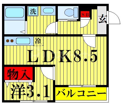 さいたま市西区大字指扇のアパートの間取り