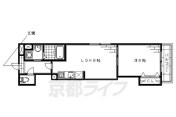 京都市伏見区深草北蓮池町のマンションの間取り