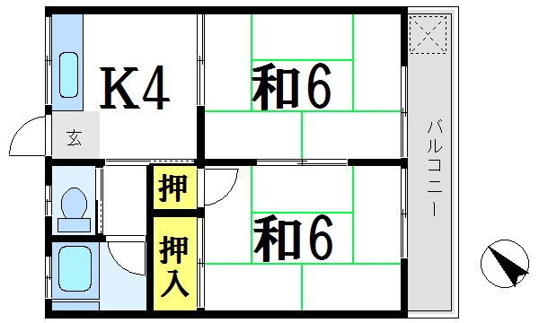 葛飾区鎌倉のアパートの間取り