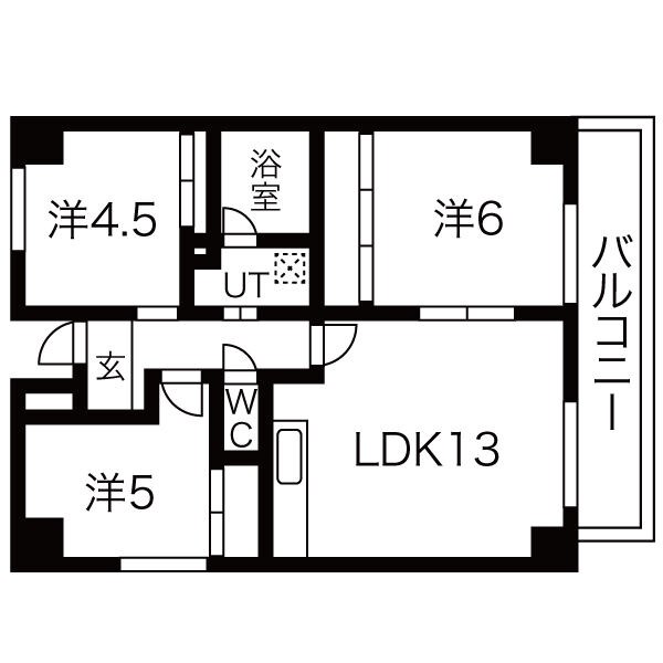 明石市鷹匠町のマンションの間取り