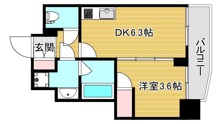 ライフフィールドなにわ本町RUELLEの間取り