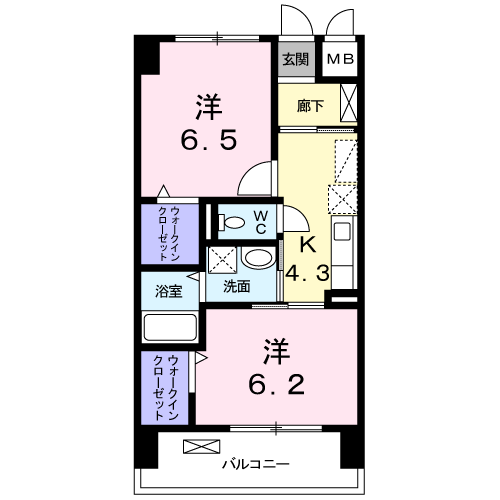 福岡市博多区金の隈のマンションの間取り