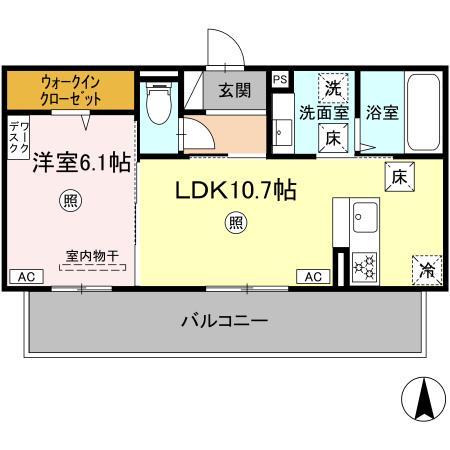 菊池郡大津町大字室のアパートの間取り