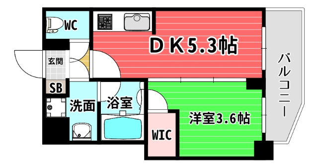 大阪市西区西本町のマンションの間取り