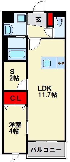 北九州市戸畑区菅原のマンションの間取り