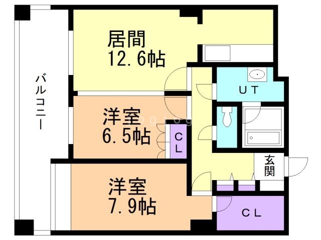 札幌市中央区南三条西のマンションの間取り