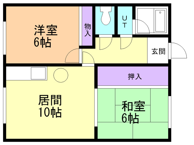 吉岡ハイツ２号棟の間取り