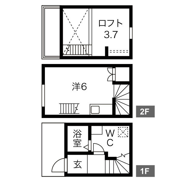 【名古屋市港区港栄のアパートの間取り】