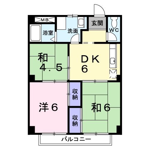 行方市浜のアパートの間取り