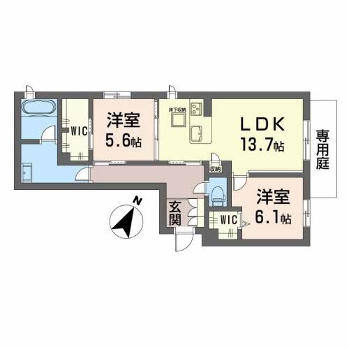 福岡市中央区今川のマンションの間取り