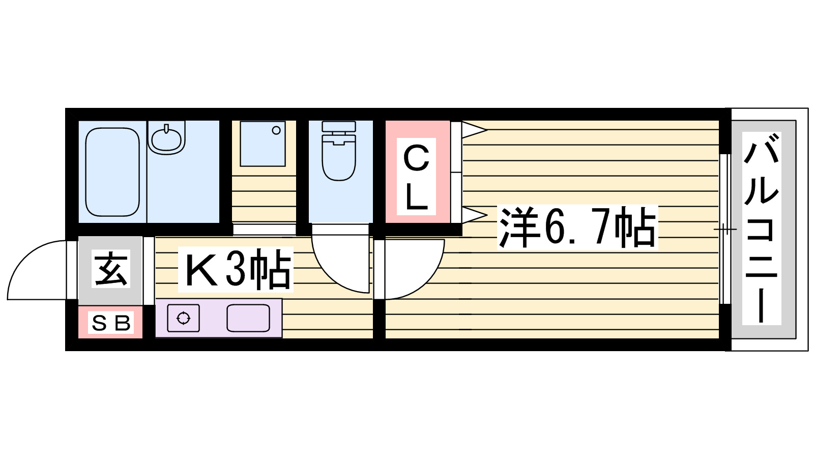 姫路市書写のアパートの間取り