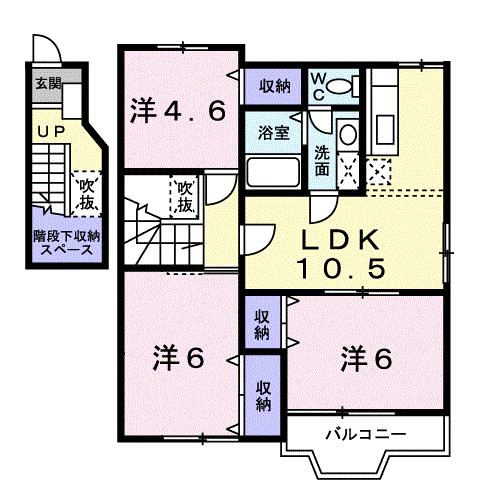 観音寺市南町のアパートの間取り