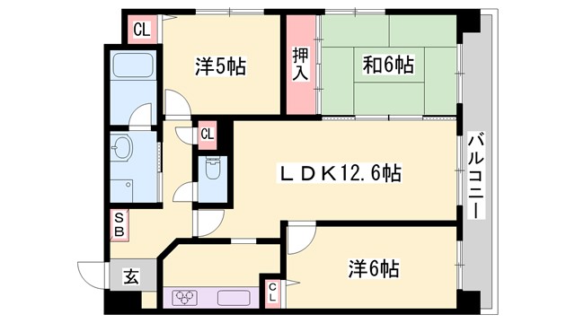 プレステージ飾磨駅前IIIの間取り