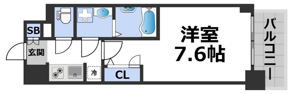 S-RESIDENCE難波大国町dominaの間取り