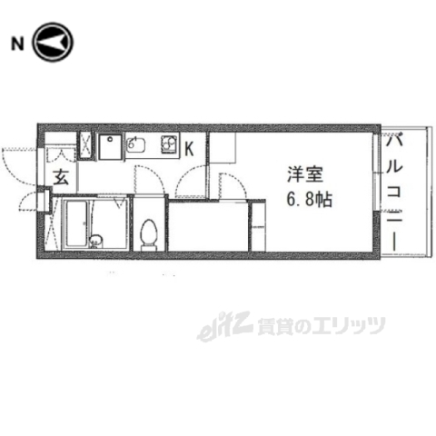 枚方市甲斐田新町のアパートの間取り