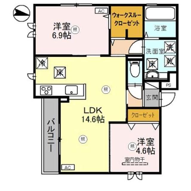 和歌山市尾崎丁のアパートの間取り