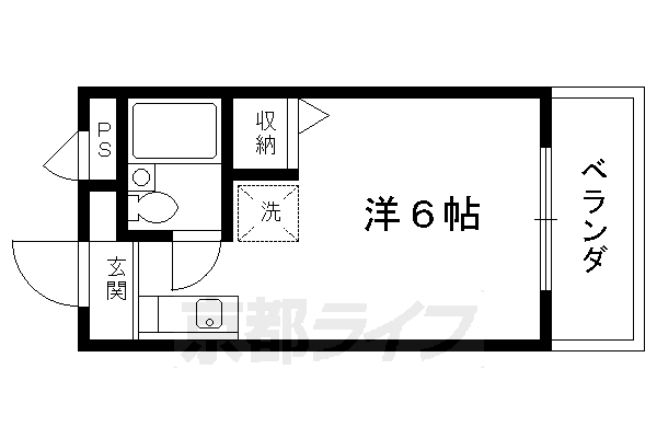 京都市北区紫竹栗栖町のマンションの間取り