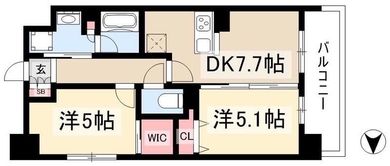 プレサンス　ロジェ　金山ミッドゲートの間取り