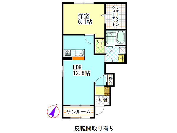 江田島市能美町中町のアパートの間取り