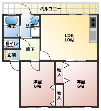 和歌山市毛見のアパートの間取り