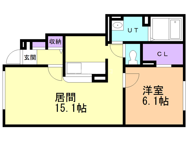 旭川市秋月一条のアパートの間取り