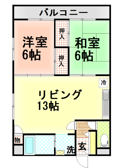 アキツマンションの間取り