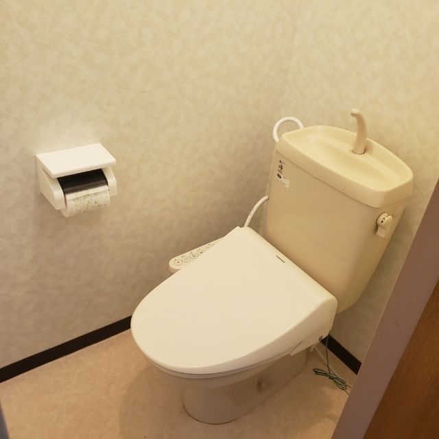 トイレ　柄付きのクロスがおしゃれです