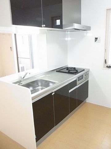 キッチン　２口ガスシステムキッチングリル付き