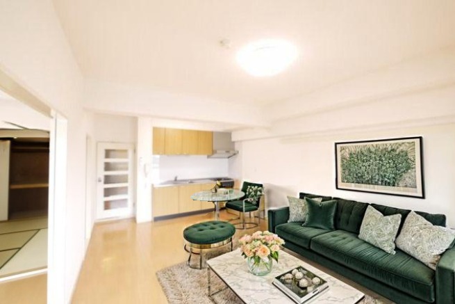 居室・リビング　CGで家具等を配置したもので家具等は含まれません