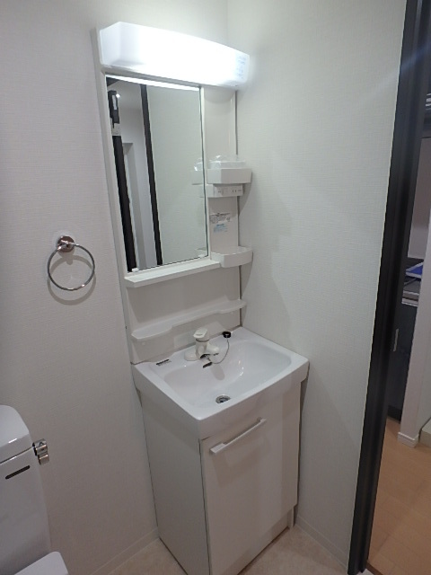 洗面設備　大き目の洗面台で準備も楽々