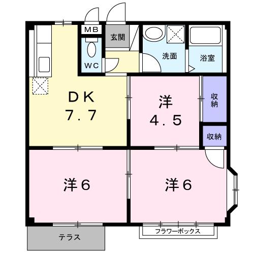 エルディムヒラタの間取り写真