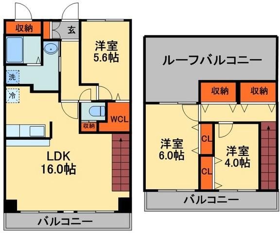 ＪＲ武蔵野線 三郷駅 徒歩5分 5階建 築24年の間取り写真