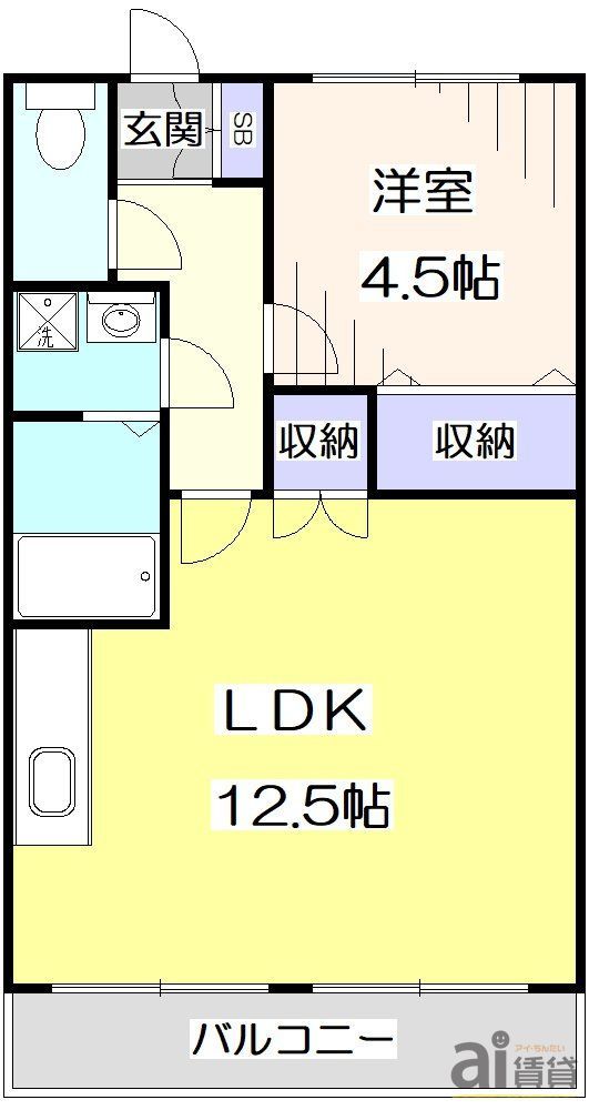 ＪＲ武蔵野線 新秋津駅 徒歩2分 2階建 築59年の間取り写真