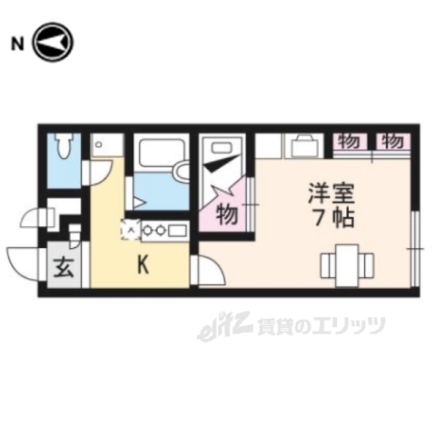 東近江市東中野町のアパートの間取り