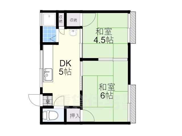 豊中市庄内宝町のアパートの間取り