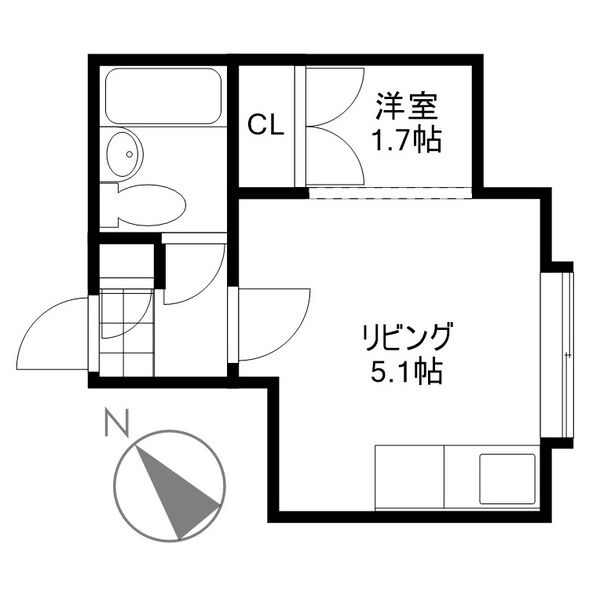 札幌市西区二十四軒二条のアパートの間取り