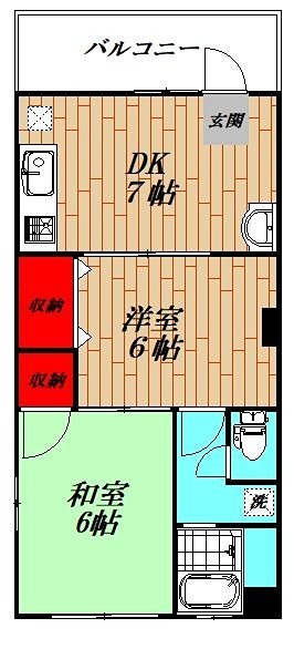 【大田区大森西のマンションの間取り】