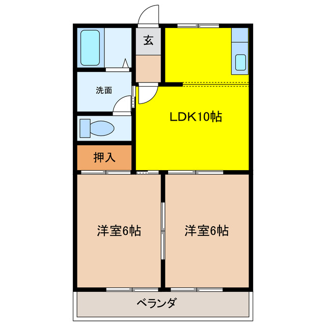 揖斐郡揖斐川町三輪のアパートの間取り