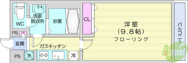 【リブリ・Ｋ-1宮城野の間取り】