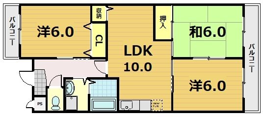 ネオグランドール伏見の間取り