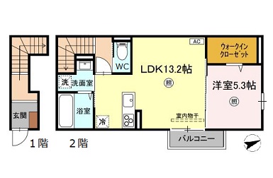 フェリーチェ亀山　Ｃ棟の間取り