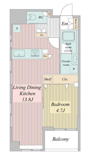 中央区日本橋人形町のマンションの間取り