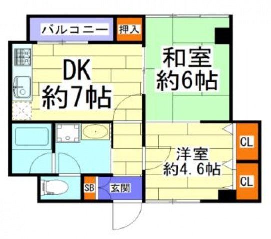 八尾市本町のマンションの間取り