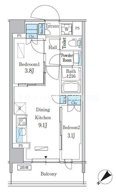 【品川区南大井のマンションの間取り】