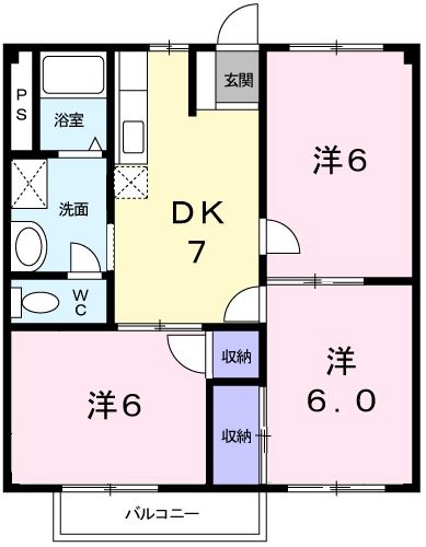 上益城郡嘉島町大字鯰のアパートの間取り