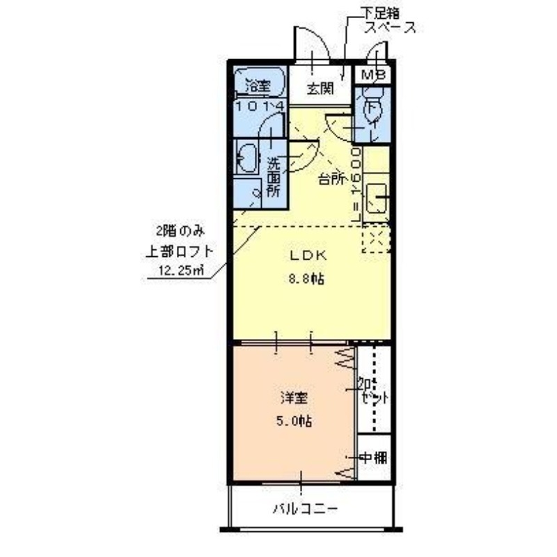 河内長野市栄町のアパートの間取り