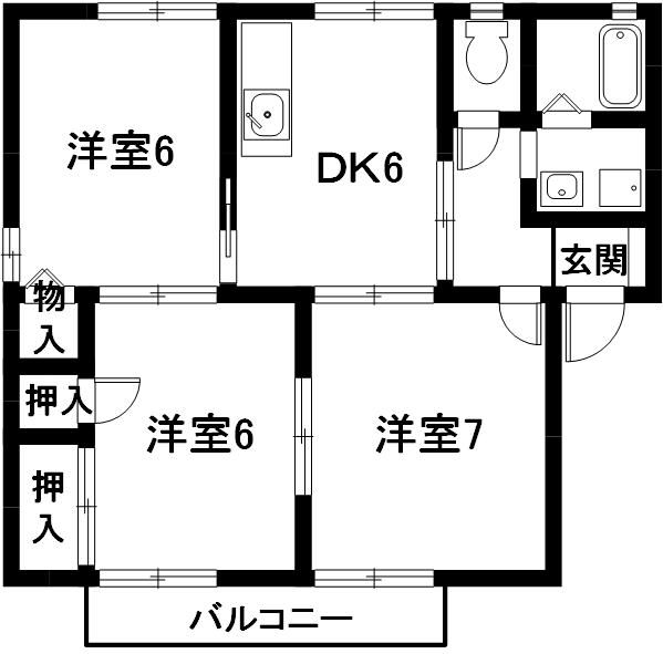 プランドール　南山新田　Ａ棟の間取り