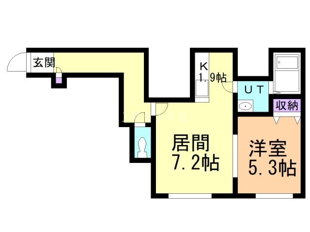 札幌市北区麻生町のアパートの間取り