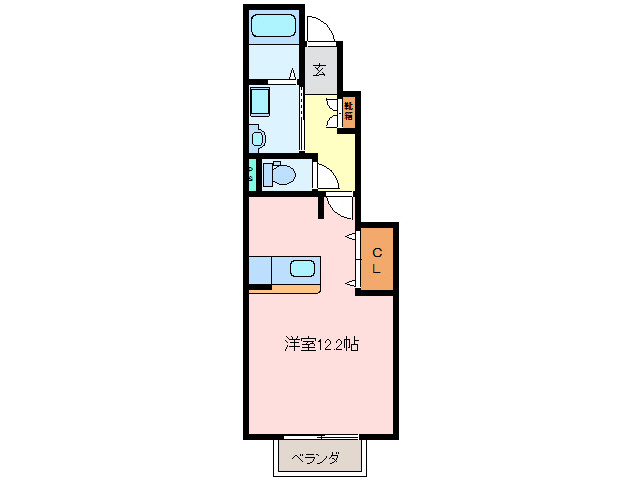 松阪市大口町のアパートの間取り